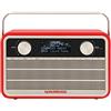 Nordmende Transita 120 - radio DAB portatile (DAB+, FM, batteria 24 ore, Aux In, sveglia, 2 orari di sveglia, sleep timer, funzione snooze, presa per cuffie) rosso