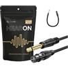 HEARON Adattatore audio da Jack 1/4 a XLR, connettore maschio jack mono TS da 1/4 6,35 mm a connettore femmina XLR a 3 pin, cavo convertitore sbilanciato per microfono e amplificatore, 20 cm OFC