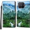 PHINIENLAND Cover per Xiaomi 17T Pro custodia portafoglio Foresta | 3 scomparti carte, 1 tasca banconote, Chiusura magnetica, Supporto, Pelle PU flip cover per Xiaomi 17T Pro
