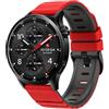 MELEJIA 22mm Bicolore Cinturino in Silicone Compatibile con Xiaomi Redmi Watch 5 Active/Redmi Watch 5 Lite/Watch S5 46mm/Watch S4, 22mm Ricambio Cinturino, Regolabile Sportiva Cinturini-Rosso + Nero