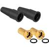 HB-DIGITAL - Set di accessori satellitari, 2 connettori F da 7 mm placcati in oro + 2 manicotti in gomma HQ per cavo antenna coassiale, cavo satellitare BK