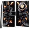 PHINIENLAND Cover per Honor Magic8 Lite / X70 / X9d custodia portafoglio Fiori | 3 scomparti carte, 1 tasca banconote, Chiusura magnetica, Supporto, Pelle PU flip cover per Honor X70 / X9d
