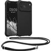kwmobile Custodia Compatibile con Apple iPhone 18 Pro Max/iPhone 17 Pro Max Cover - Back Case in Silicone TPU - Protezione Smartphone con Cordino - nero