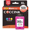 COCCINK 302 XL Cartuccia per HP 302 Colore Envy 4520 4522 4523 4524 4525 4527 | OfficeJet 3830 3833 3831 3834 3835 4650 4651 5220 5230 Deskjet 3639 3630 3636 3633 3634 1110 1111 2130 COCCINK Cartucce 302XL