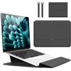 Hinnwer 13 14 Pollici Custodie per PC Portatile Borsa con Funzione Stand per MacBook Air 13 M5/M4/M3/M2/M1 A3113 A2681 A2337, MacBook Pro 14 M5/M4/M3/M2 A3112 A3401 A3185 A2992 A2918 A2779 - Grigio