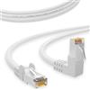 HB-Digital - Cavo di rete LAN a 90° con connettore RJ45 maschio, in rame, cat. 6, professionale, S/FTP PIMF LSZH, senza alogeni, conforme alla normativa RoHS, AWG 27/7, patch Ethernet 0,5m bianco