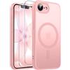 Qasyfanc Cover Magnetica Custodia Traslucida Opaca per iPhone 16e/17e,Rosa chiaro | 2 Pellicola Vetro Temperato, Compatibile con MagSafe, Protezione Militare Antiurto, Design Sottile Opaca