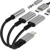 HOYULLI Adattatore jack a USB C 3,5 mm cuffie tipo C per iPhone 17 16 15 Pro Max compatibile con Samsung per iPad per Apple cavo audio caricatore DAC splitter connettore AUX cuffie ricarica cellulare