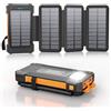 Sprockly Powerbank solare da 26800 mAh, Powerbank USB-C 18 W, ricarica rapida per iPhone, Samsung e altro ancora, IPX7, impermeabile, per esterni, con torcia