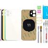 BAYERQ Vetro Posteriore di Ricambio Compatibile con iPhone 11 - Schermo Posteriore Vetro Cover Batteria con Strumenti di Riparazione (Bianco)