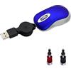 Samudgate Mini mouse con cavo, piccolo cavo retrattile USB, mouse ottico compatto, 1600 DPI, mouse da viaggio per bambini, mouse portatili con cavo per viaggi, ufficio, casa, computer portatile,