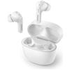 Philips Audio True Wireless Headphones with IPX4 Water Resistance, Super-Small Charging case, Integrated Controls, Built-in Microphone, Up to 18 Hours Playtime, T2206WT, Arctic White, One size fits all