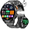 SUNKTA Orologio intelligente da uomo 730 mAh grande batteria 1,7 HD Bluetooth chiamate per iOS Android Smartwatch Militare Sportive fitness,Monitoraggio della salute,sonno,3 braccialetti,grigio