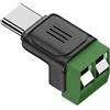 Generico Adattatore Da USB C A USB - Convertitore Terminale Maschio 2 Pin Non Saldato - Connettore di Ricarica Type C Maschio a Terminale a Crimpatura 2 Pin,Per Fai Da Te Riparazione Ricarica Di Smartphone