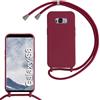 Beajew Custodia per Samsung Galaxy S8 Cover con Regolabile Rimovibile Corda da Catena Collana Necklace Antiurto Cordino Collari per Samsung Galaxy S8, Rosso