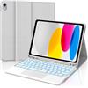 Occtingkind Per iPad A16 11 & 10 Gen Cover Tastiera con RGB & TP Italiana | Con Retroilluminazione 7 Colori & Touchpad - Bluetooth, Premium per la produttività, Tastiera per iPad 11 A16 Grigio