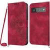 NETANY Cover per Google Pixel 6 Pro con Cordino, Flip Portafoglio Custodia in Pelle, [2 Porta Carte][Chiusura Magnetica],Custodia Libro Antiurto Cover con Laccio per Google Pixel 6 Pro (Rosso)