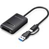 xiwai Custodia per cavo esterno orizzontale USB-C Type-C USB 3.0 Type-A a NVME M-Key M.2 NGFF SATA RTL9210B Chipset SSD Docking