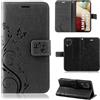 betterfon Custodia compatibile con Samsung Galaxy A12 | Custodia a portafoglio con scomparti per carte di credito, compatibile con Galaxy A12 | Chiusura magnetica | Nero