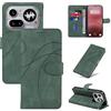 LACAE Cover a Libro per Nothing Phone (4a) Pro | Custodia Flip in Pelle PU, Porta Carte, Chiusura Magnetica, Funzione Supporto, Case, Green