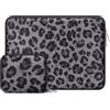 MOSISO Custodia PC 13-13,3 pollici Neoprene Leopardo Borsa con Pochette | Compatibile con Neo 13/Air 13,6/Pro 13/14, HP, Dell, ASUS, Lenovo, Leopardo Selvaggio Borsa PC per Laptop Computer, Grigio
