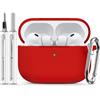 Inesore Compatible with AirPods Pro 3 Case - Noble Red | Silicone Protective Case Cover for Apple Air Pod Pro 3rd (2025), Unisex Design, with Cleaning Kit