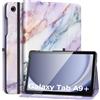 MoKo Custodia per Samsung Galaxy Tab A9 Plus 11 Pollici 2023 SM-X210/SM-X216/SM-X218, Multi-Angolo Custodia Galaxy Tab A9+ con Cinghia a Mano Tasca Frontale Auto Sveglia/Sonno, Marmo Viola