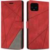 SONWO Cover per Google Pixel 4 Custodia, Flip Caso in PU Pelle Case Cover Premium Portafoglio Custodia per Google Pixel 4, Supporto Stand, Slot per Schede, Rosso
