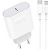 BAYNOS Caricatore iPhone 20W USB-C con cavo Lightning 1m, caricabatterie rapido PD, alimentatore compatibile con iPhone 14 13 12 11 Pro Max Plus Mini SE X XS XR 8