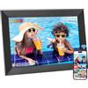 Hesmor 64GB Cornice Digitale Foto WiFi 10.1 Pollici 1280x800 Portafoto Digitale Schermo Tattile IPS LCD Frameo Cornice Foto Digitale Elettronica Rotazione Auto Condividi Foto e Video, Nero