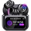 VEKJ Cuffie Bluetooth, mini cuffie per dormire, 48 ore, Bluetooth 5.4 con touchscreen, cuffie in-ear, senza fili, con cancellazione del rumore ENC, auricolari IPX7, bassi profondi, con 5 modalità EQ