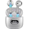 Drsaec Auricolari Bluetooth 5.3 Wireless HiFi Stereo, Mic, ENC, IP7 Impermeabili, Grigio