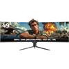 GAMEPOWER Kora DQ49 - Monitor curvo da gioco, 49 pollici, 120 Hz, 1 ms, ultrawide, 32:9 DQHD 5120 x 1440, pannello Fast VA, HDR400, Adaptive Sync, regolabile in altezza, HDMI 2.1 & DP 1.4, console e
