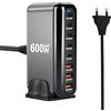 PFMY 600 W GaN USB C alimentatore di rete caricatore USB Tye C PD 140 W 100 W Notebook Laptop Charger 30 W Cellulari Smartphone Automatico Caricatore Rapido QC 30 W Quick Fast Charger Super Charging