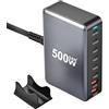 PFMY GaN Caricatore USB C Adattatore CA, 500W GaN Stazione Ricarica, Multiporta USB C Caricatore, PD 100W 65W Type C PC Portatile GaN Alimentatore Caricabatterie Rapido Automatico Quick Fast Super Charger