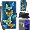 Haninsuze Cover per Huawei Mate 20 lite, farfalla dorata | Pelle PU Portafoglio, Porta Carte, Magnetica, Libro, Antiurto Custodia