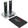 AOKO M.2 Duplicatore SATA a NVMe SSD Cloner, adattatore NVMe a SATA SSD e lettore di dischi rigidi, docking station per PCIe + M.2 NGFF e 2,5 /3,5 SATA SSD/HDD e cloner bidirezionale offline hard