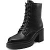 QUEEN HELENA Anfibi Donna con Tacco Alto X35-108 | Anfibi donna con tacco largo 8 cm, lacci e zip laterale, tomaia in ecopelle, sottopiede in vera pelle e suola in gomma