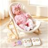 BABESIDE Bambole Reborn 12 Pollici, Bambola Bambina Beve e Fa Pipì | Bambole Reborn Realistiche con Tutina da Coniglietto, Corpo in Vinile, Gioco della Pappa e del Cambio, Accessori, Regalo 3+