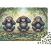 HMYVQIKOGCDQ Puzzle 1000 pezzi Scimmie della Foresta per Adulti Carta Rompicapo Puzzle Carta Scimmia Decorazione parete relax 38x26cm/1000pcs