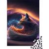 9K4D7V2G Volpe Fantasia Puzzle 1000 Pezzi Carta per Adulti Arte Cosmica Sognante Puzzle per Famiglia Relax Decorazione Regalo Focus 38x26cm/1000pcs