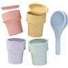 Inspire My Play Pastello Gelateria Giocattolo Per Bambini | Carretto Gelati Giocattolo | Gioco di ruolo gelato giocattolo | 4 coni, 4 coperchi e 1 paletta | Adatto a bambini dai 2 anni +