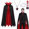 Yi'antai Costume da Vampiro, Costume da Diavolo, Mantelli da Vampiro Nero Rosso, Mantello del Diavolo con Scythe del Mietitore, Guanti Scheletrici, Adesivi Cicatrici