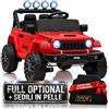 TOYSCAR Jeep elettrica per Bambini Wrangler Rubicon 392, 12V 7Ah, Telecomando parentale 2,4 GHz, 2 Motori da 35W, Sedile in Pelle e tappetini, 1-4 Anni, Max 25 kg