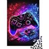 9K4D7V2G Controller Videogioco Puzzle 1000 Pezzi Carta per Adulti Stile Neon Puzzle per Adulti Relax Concentrazione Decorazione Regalo 52x38cm/1000pcs
