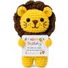 BlynthaToy Piccolo leone uncinetto Pocket Hug regalo compleanno donna uomo,Peluche artigianale leone mini decorazione scrivania borsa, alternativa alla patata positiva pensiero regalo famiglia collega