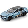TGRCM-CZ Modellino di auto BMW M8 in lega di zinco pressofuso in scala 1/32, auto giocattolo con suoni e luci per bambini, ragazzi e ragazze, regalo (blu opaco)