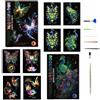 Cryptadg 8 Pezzi Scratch Art Bambini Adulti, Fogli da Grattare con 8 Outil | 29.7 x 21 cm Carta da Grattare Arcobaleno Magici, Glow in The Dark Animal Scratch Paper, per Natale Regalo di Compleanno