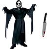 AONAT Costume Halloween Bambino Scream,Costume Ghostface con Maschera e Coltello Finto,Travestimento Horror per Bambini Bambine,Costume Unisex per Halloween Carnevale e Festa a Tema