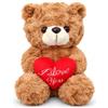 VorIrydian Orsacchiotto di Peluche con Cuore I Love You, Orso Peluche Regalo, 20 CM | Regali di San Valentino, Anniversario, Natale, Per Donne e Uomini